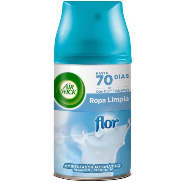 Air Wick Freshmatic Rechange Désodorisant parfum Fleur linge propre 250 ml