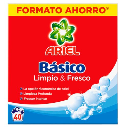 Ariel Detergente Polvo Básico 40 Lavados 2 Kilogramos