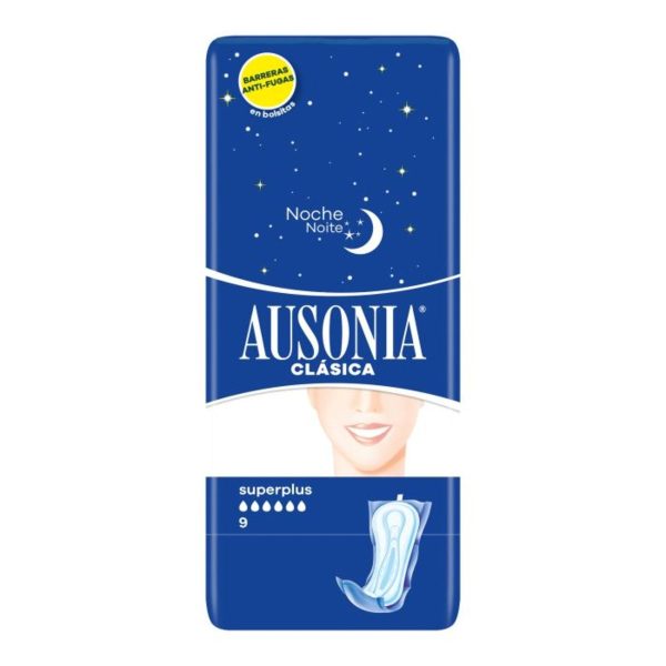 Ausonia Compresas Noite sem Asas 9ud