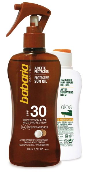 Babaria Olie Beschermende Zonnebrand 200 ml Spf 30 Coco Spray + After Sun 100 ml