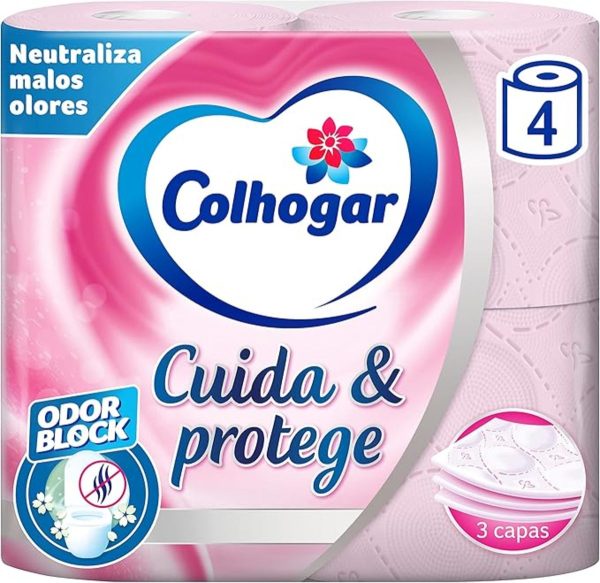 Colhogar Protect Rosa 4 Ρολά – 3 Στρώσεις Φροντίζει και Προστατεύει