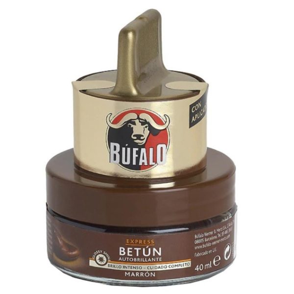 Creme Schuhpflege Bufalo Behälter Autoapplikator Braun 50 ml.