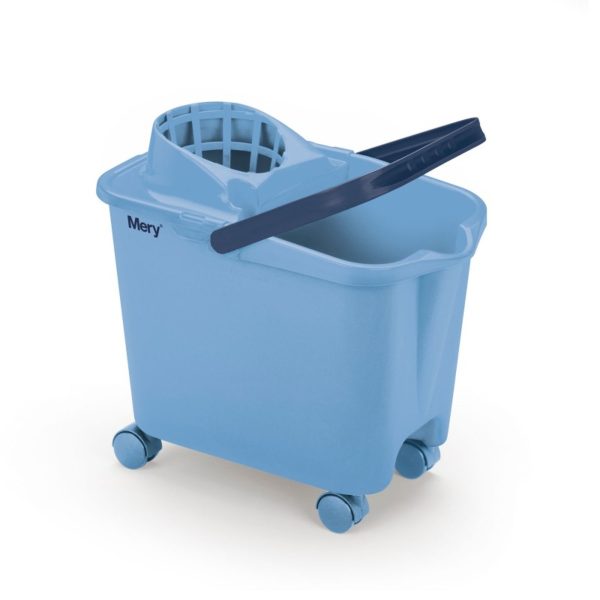 Emmer 14L met wielen en uitwringer blauw MERY