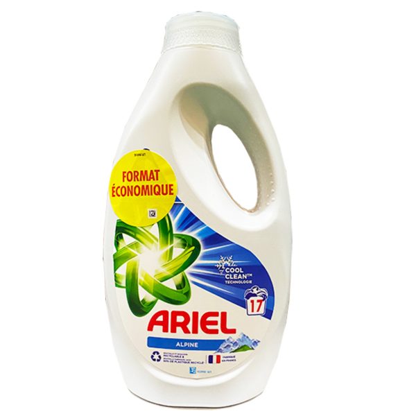 Detergente Ariel Líquido Alpine 17 Lavados 850 ml
