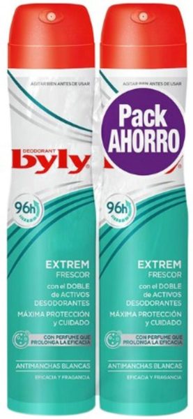 Duplo Desodorante Byly Extrem Fresh Spray 200+200 ml.