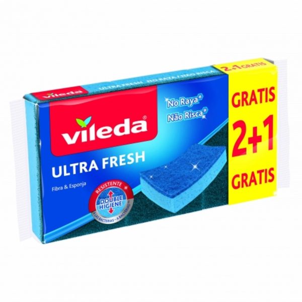 Estropajo VILEDA fibraesponja 2+1 ultrafresh