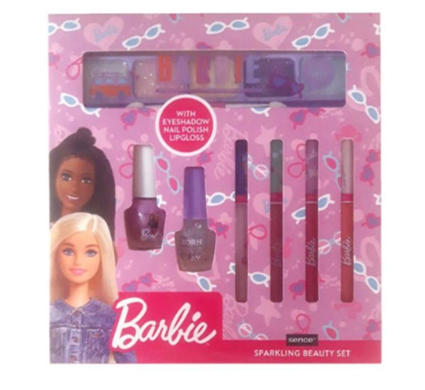 Barbie Cosmetiek Set 7 Stuks – 4 Gloss + 1 Schaduw + 2 Nagellak