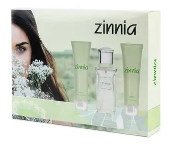 Estojo eau de toilette 100 ml vaporizador + body lotion 75 + creme para as mãos 75 ml ZINNIA