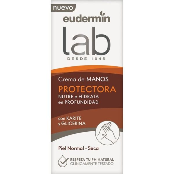 EUDERMIN Lab handcrème beschermend met karité en glycerine voor normale huid tube 75 ml