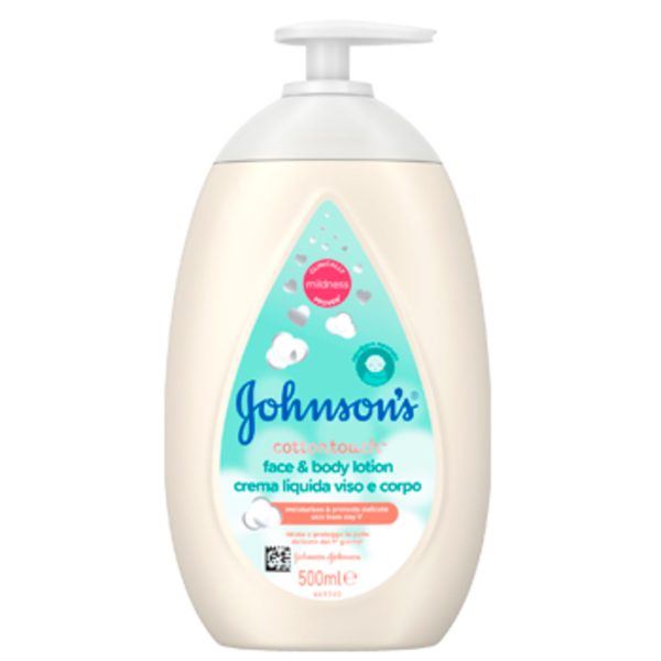 Johnson’s Cotton Touch Crema cara y cuerpo 500 ml dosificador