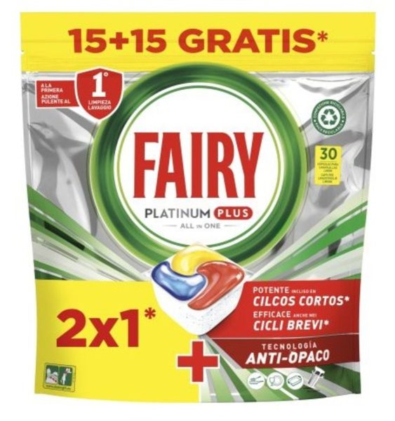 Lava-louças Fairy Platinum Plus 30 Cápsulas Limão
