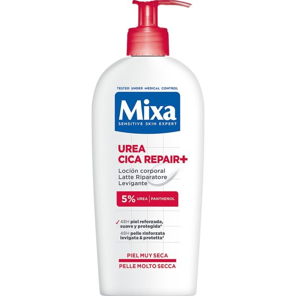Mixa telová mliečna 250 ml Urea 5% Dávkovač – Veľmi suchá pokožka