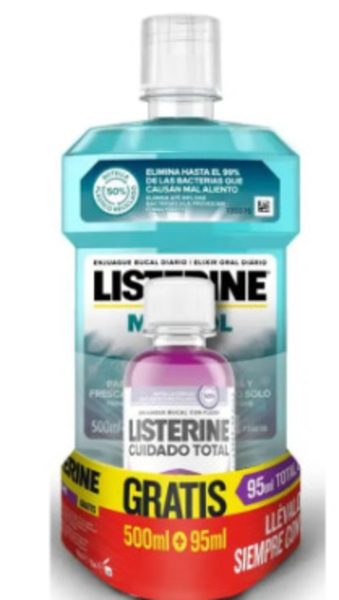 LISTERINE 595 ml Pacote Mentol Suave Zero