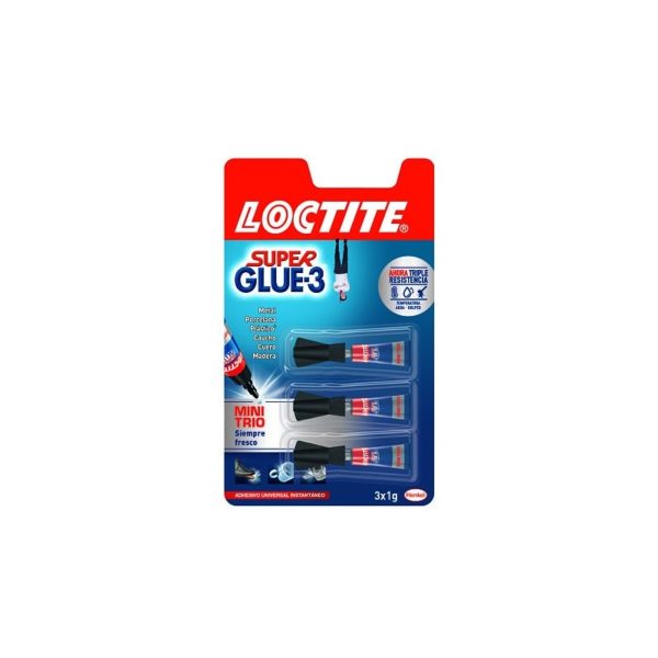 Loctite Super Glue-3 mini trio 3 unidades x 1 g