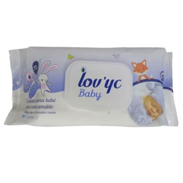 Lov`Yc Babydoekjes Met Crème Gevoelige Huid 120 Stuks