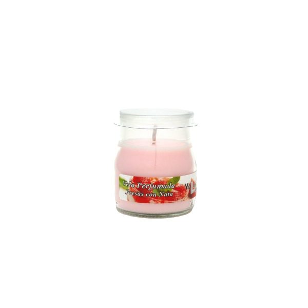 Lumar Aromatic Bougie parfumée arôme Fraises avec Crème verre 100 g