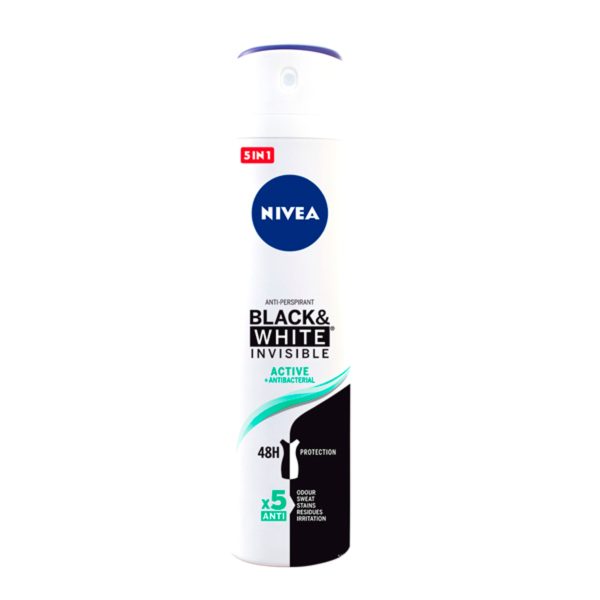 Nivea Black & White Invisible Active Deodorant Spray 200 ml