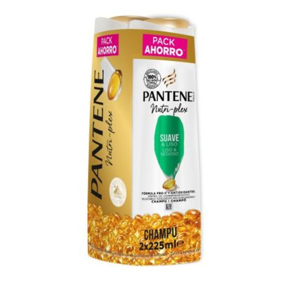 Pack Duo Shampooing Pantene Doux et Lisse 225 ml