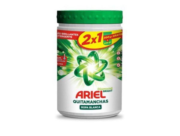 Pack Duplo Fleckenentferner Ariel Weißer Behälter 500 + 500g