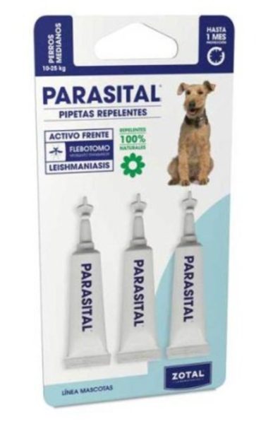 Pipetten Zotal Hunde Mittel 3 Einheiten Parasital 10-25K 2,5 ml