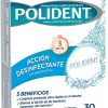Polident Ação Desinfetante Tabletes Limpadoras 30 Und