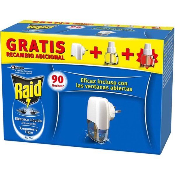 Raid Insecticide muggen elektrisch apparaat + 2 vervangingsonderdelen