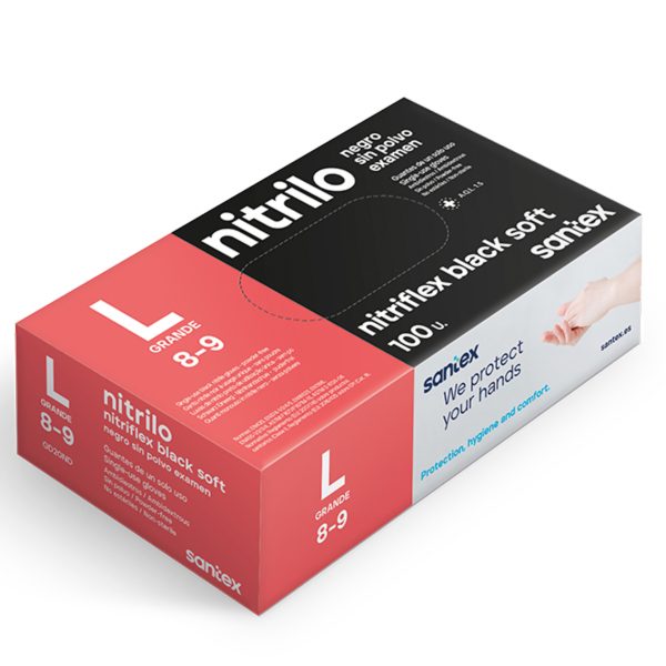 Santex Nitril Handschoenen Zwart L 100 Eenheden
