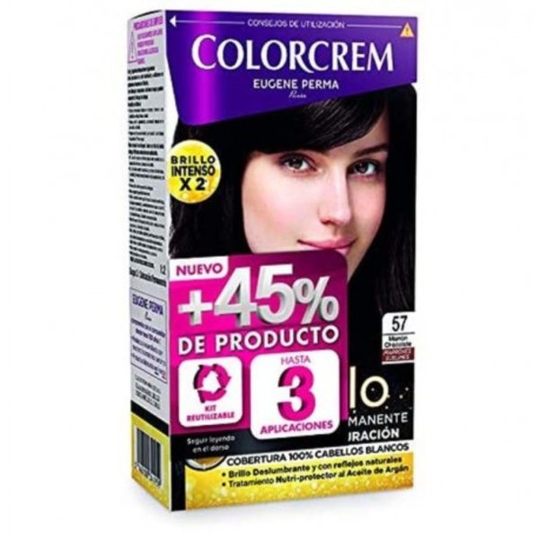 Teinture cheveux COLORCREM 57 +45% marron chocolat