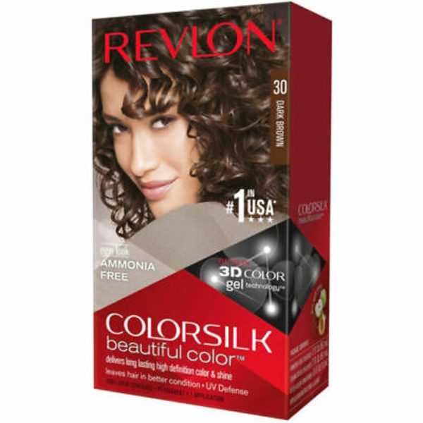 Tinte Pelo Revlon Colorsilk 30 Castaño Oscuro Sin Amoniaco
