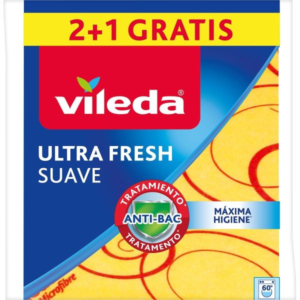 Vileda microvezel doek zacht 2+1 30% . Kleur geel