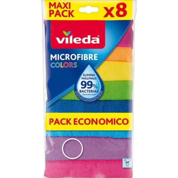 Vileda Microfibra Colors dweil multipack 8 stuks 30 x 30 cm