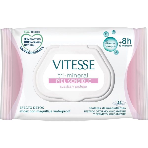Vitesse Salviettine struccanti Sensitive 25 Unità