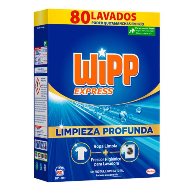 Wipp Expres Pulverdetergent 80 Waschgänge 4 Kg