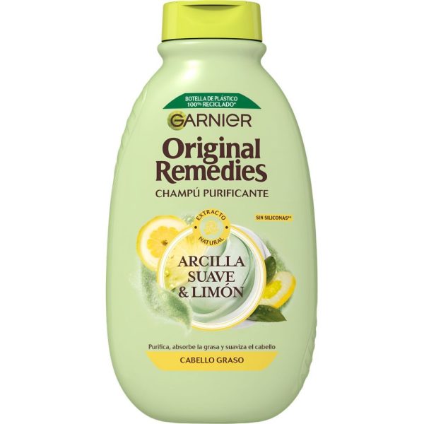 Champú purificante Original Remedies arcilla y limón cabello graso 400 ml