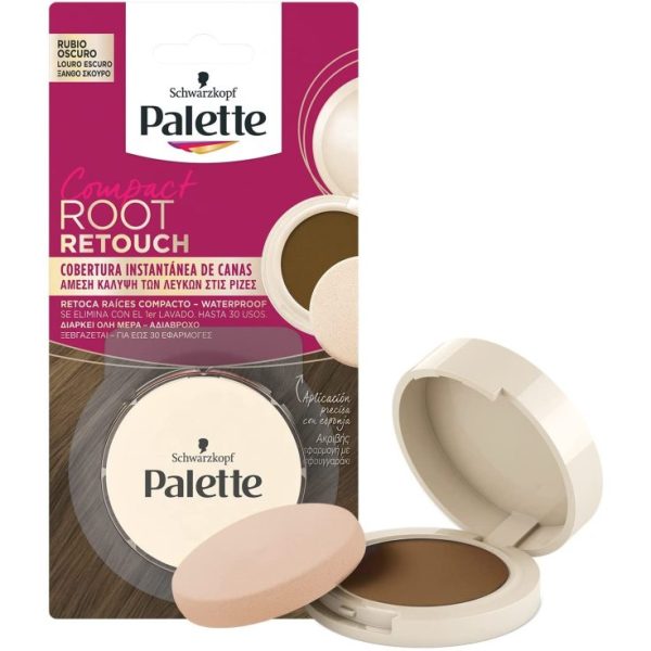 Retoque raíces en polvo compacto rubio oscuro waterproof con esponja