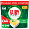 Fairy Original Todo en Uno cápsulas lavavajillas limón, 84 unidades