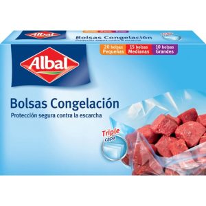 Albal Bolsa Congelación 3 Tamaños 45 Uds (20 Pequeñas+15 Medianas+10 Grandes)