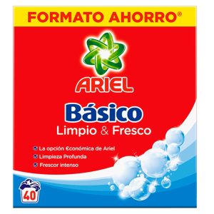 Ariel Detergente Polvo Básico 40 Lavados 2 Kilogramos