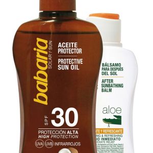 Babaria Sonnenschutzöl 200 ml SPF 30 Kokos Spray + After Sun 100 ml