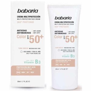Babaria Crema Multiprotección facial con color SPF50 50 ml