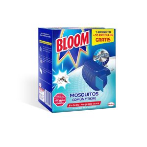 Bloom Insecticida Aparato Eléctrico Mosquitos Común y Tigre Formato Especial +10 Pastillas