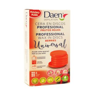 Daen Cera Universal Depilatoria discos frutos rojos 120 g – 6 ud