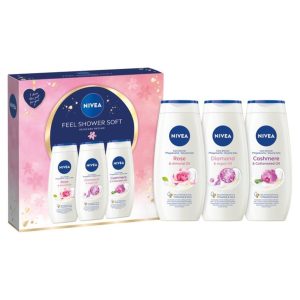 Estuche 3 Piezas Gel 250 ml Rosa/Argán/Algodón Nivea Women