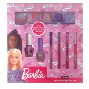 Estuche Barbie Cosmetico 7 Piezas – 4 Gloss + 1 Sombra + 2 Laca Uñas