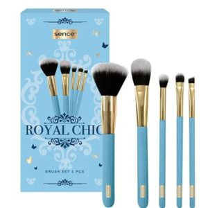 Estuche Sence Brochas 5 Piezas(Brocha Polvo+Base+3 Ojos)