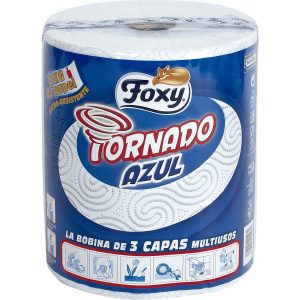 Foxy Tornado Azul 3 capas papel cocina 1 kg