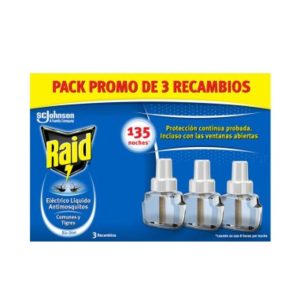 Insecticida Eléctrico Recambio 3 Unidades Raid