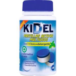 Kidel Pastillas Cloro + Detergente 40 Unidades