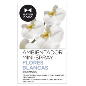 Mayordomo Mini-Spray Recambio ambientador flores blancas 2 ud