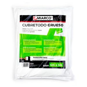 Miarco Plástico grueso cubretodo 4 m x 5 m